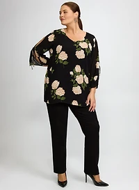Floral Split Sleeve Blouse