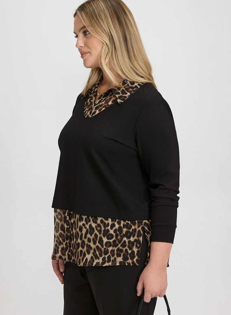 Leopard Illusion Layered Top