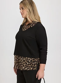Leopard Illusion Layered Top