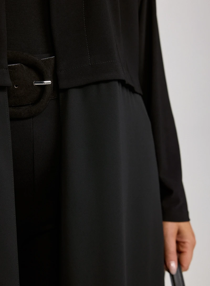 Chiffon Panel Cardigan