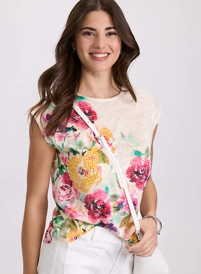 Floral Placement Print T-Shirt