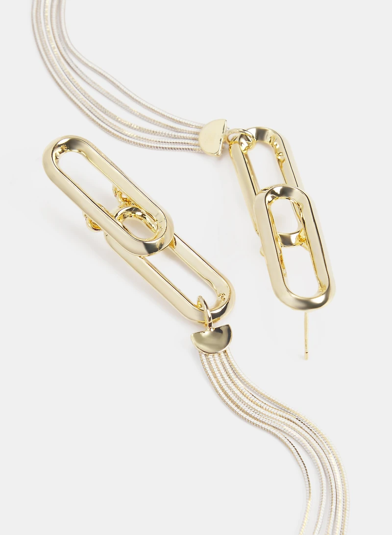 Tiered Linear Chain Earrings