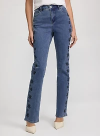 Floral Appliqué Jeans
