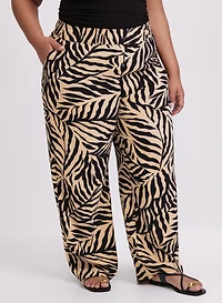 Pantalon Olivia large à motif palmier