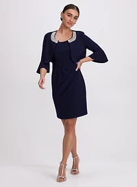 Ensemble à robe et boléro perlé