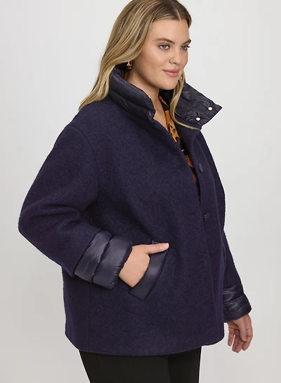 Manteau en mélange de laine et nylon