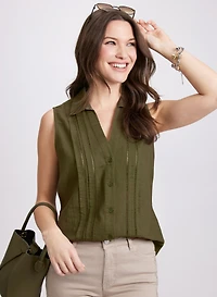 Sleeveless Linen Blouse