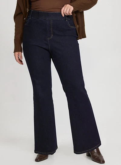 Pull-On Flare-Leg Jeans