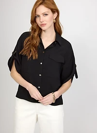 Blouse boutonnée à manches courtes