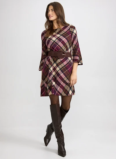 Plaid Sweater Dress