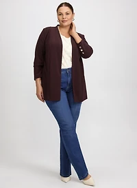 Open Front Jacket & Straight-Leg Jeans