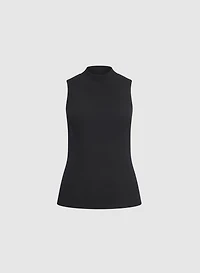 Sleeveless Mock Neck Knit