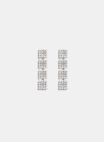 Boucles d'oreilles à cristaux carrés