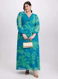 Robe effet torsadé à feuilles
