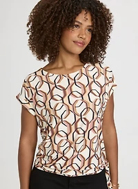 Geometric Cap Sleeve Top