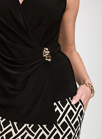 Sleeveless Brooch Top