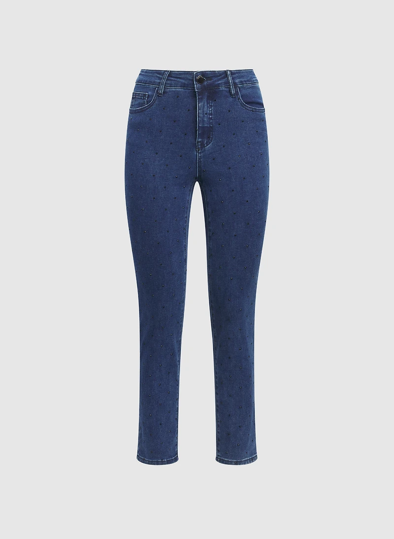Rhinestone Embellished Jeans