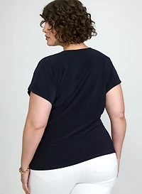 Jersey Faux-Wrap Top