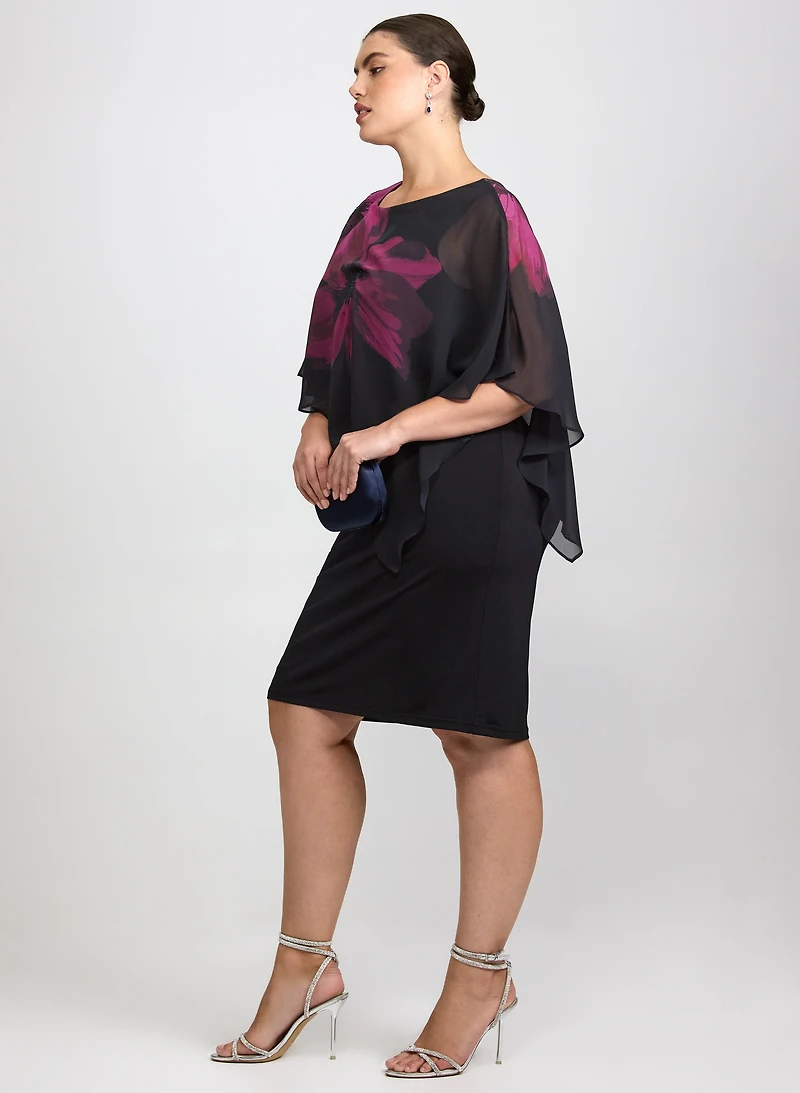 Robe à superposition florale en chiffon