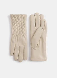 Gants froncés en cuir végane