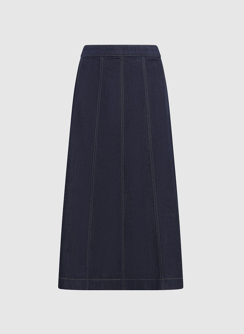 Jupe midi en denim ligne A