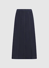 Jupe midi en denim ligne A