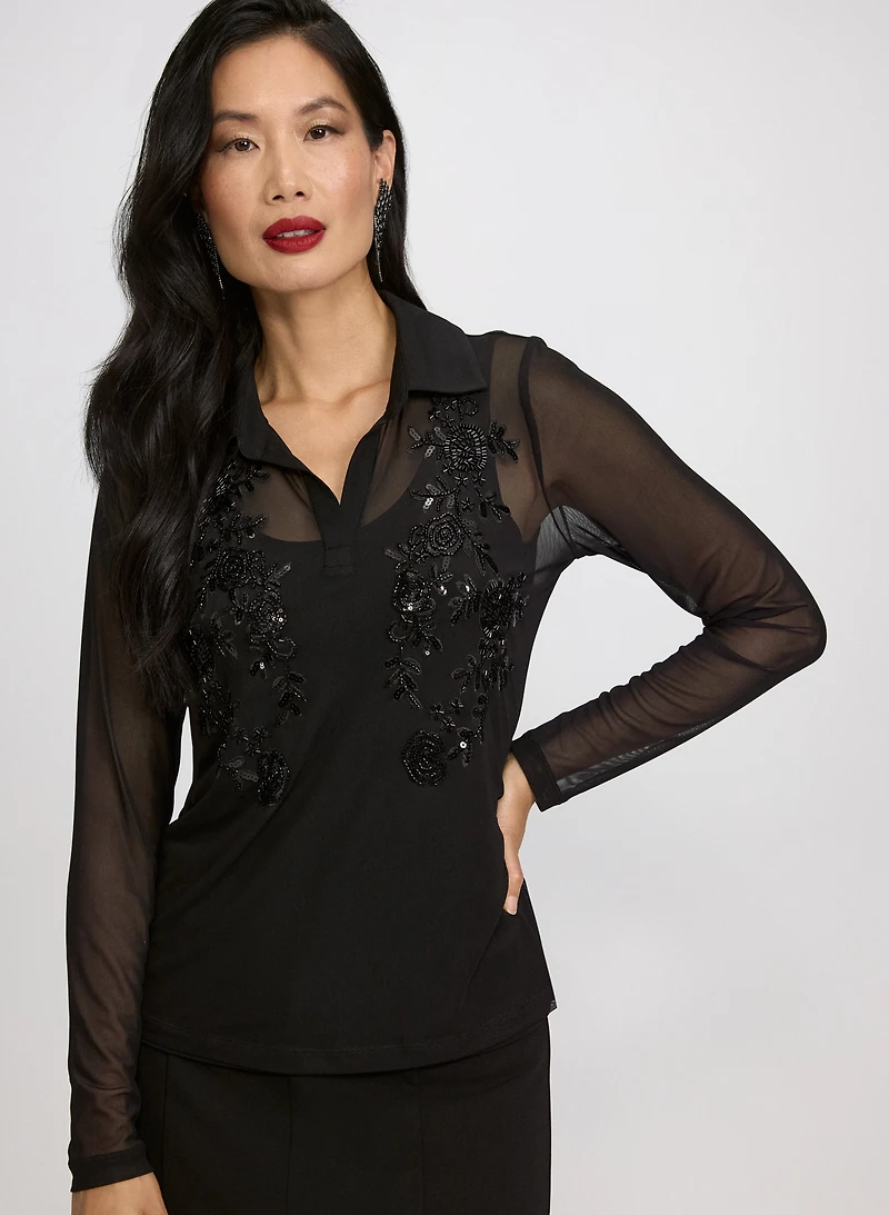 Sequin Embroidered Top