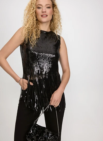 Sequin Fringe Top