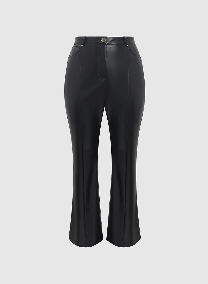 Pantalon évasé en cuir végane