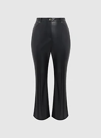 Pantalon évasé en cuir végane