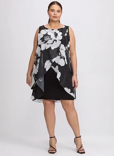 Robe florale et métallique
