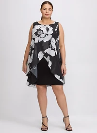 Robe florale et métallique