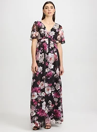 Floral Chiffon Maxi Dress