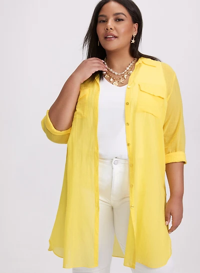 Button-Down Tunic Blouse