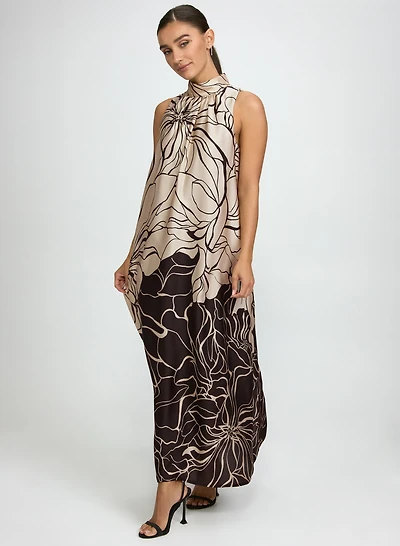 Two-Tone Floral Dress