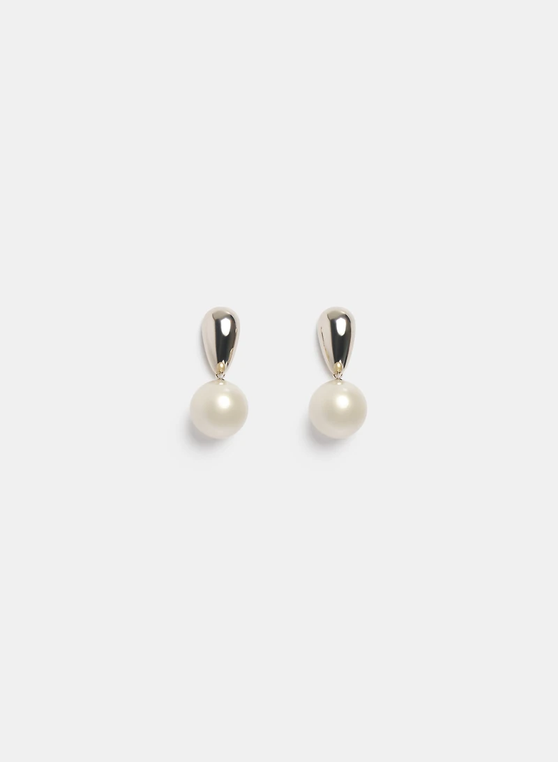 Boucles d'oreille à goutte d'eau et perle