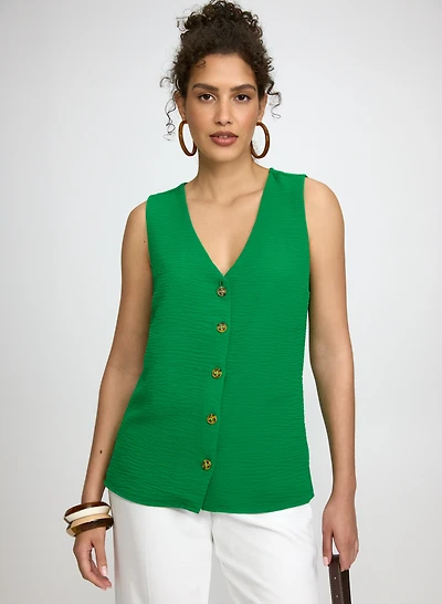 Blouse sans manches à effet froiss