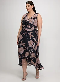 Floral Chiffon Midi Dress