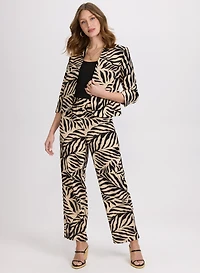 Veste et pantalon à taille élastique à motif feuilles