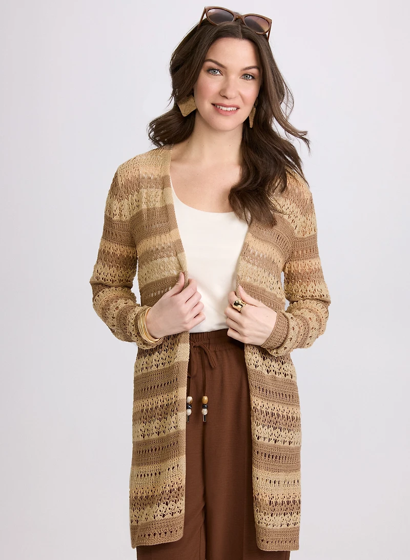 Striped Long Cardigan