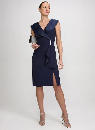 Robe à col smoking en satin