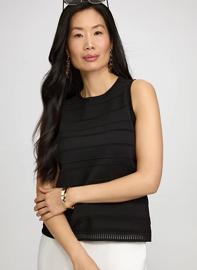 Crew Neck Sleeveless Knit