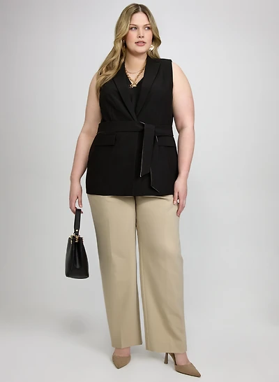 Belted Longline Vest & Lily Straight-Leg Pants
