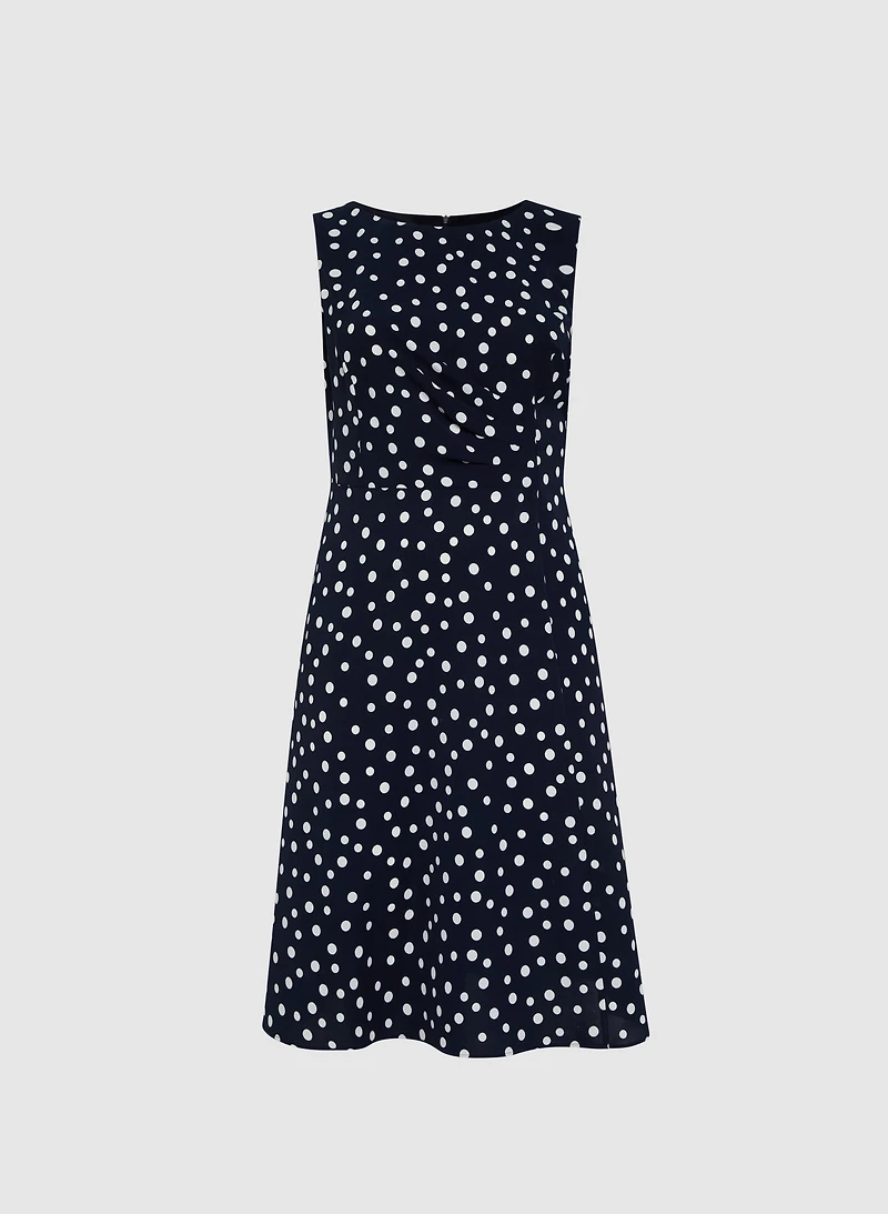 Ruched Waist Polka Dot Dress