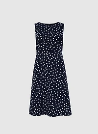 Ruched Waist Polka Dot Dress