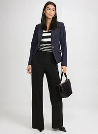 Peplum Denim Blazer & Olivia Wide-Leg Pants