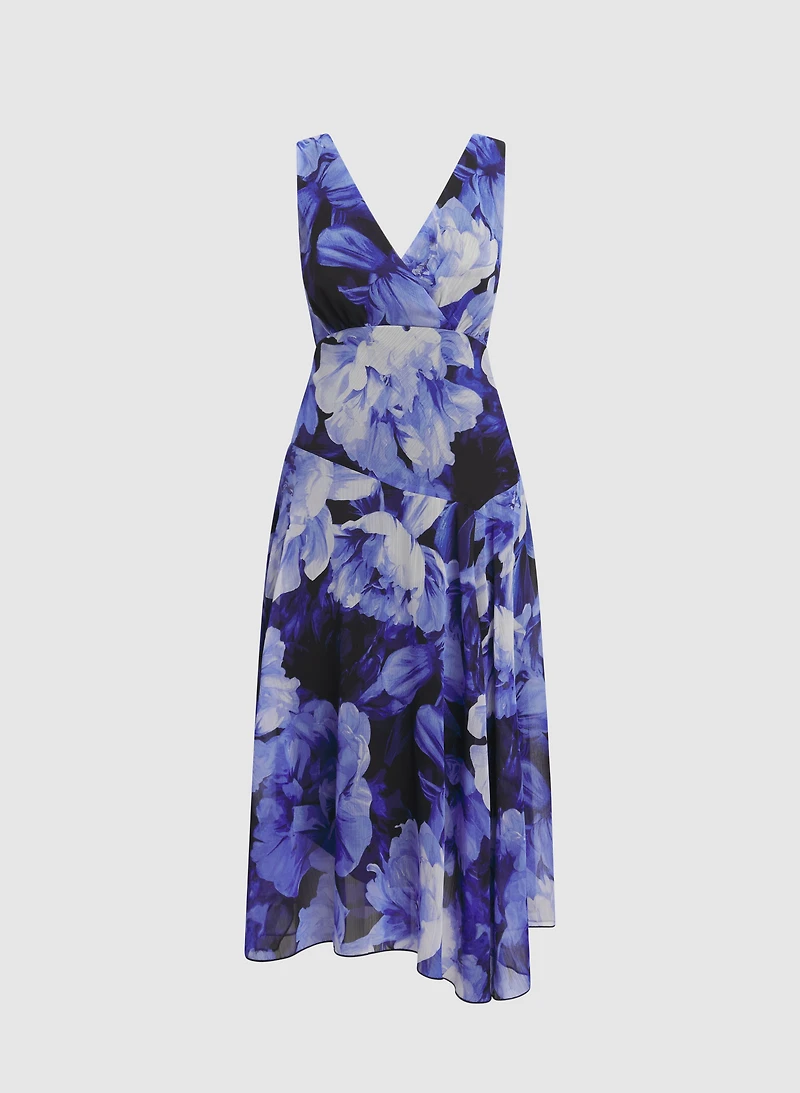 Floral Chiffon Midi Dress