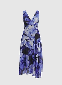 Floral Chiffon Midi Dress