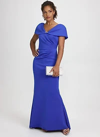 Embellished Capelet Sleeve Dress