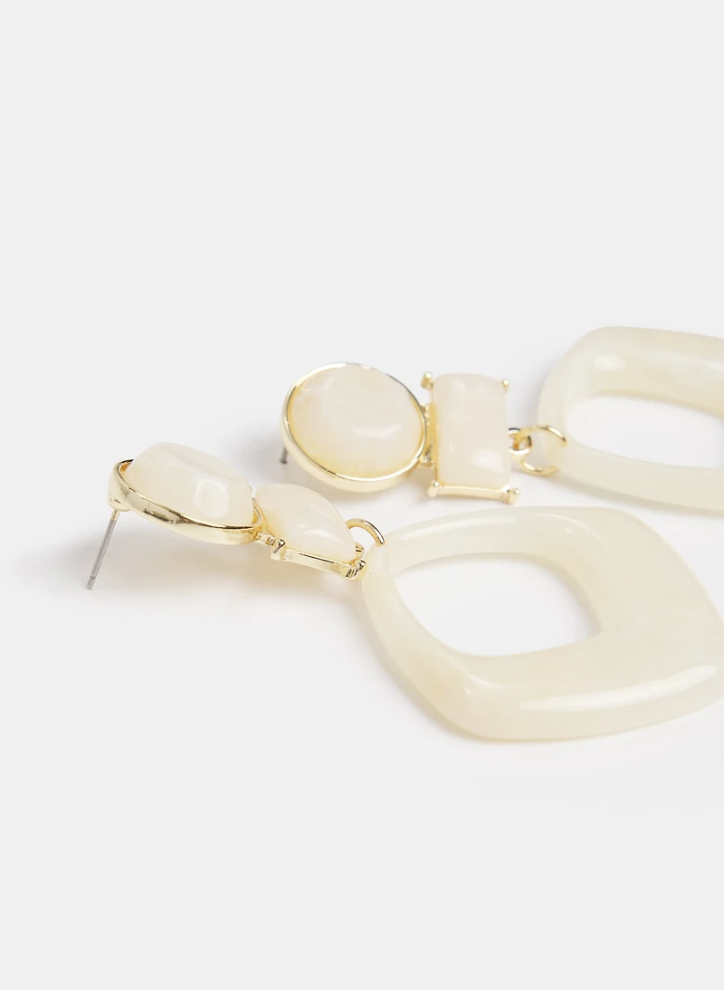 Boucles d'oreilles pendantes en résine